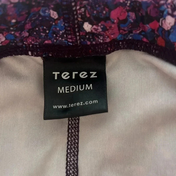 Peloton Cycle x Terez Active Leggings Logo Purple Speckles Womens Size M - Picture 13 of 14